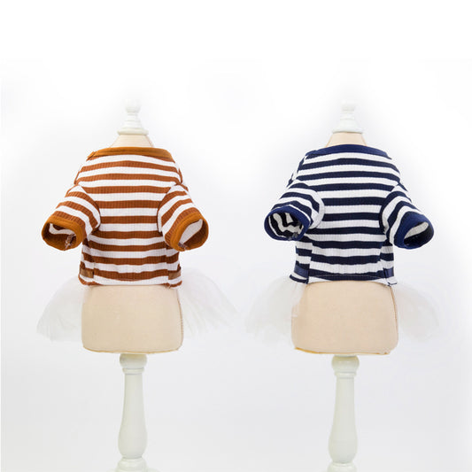 Teddy Bear Dog Outfit – Cute Clothes for Small Pets Product information: Material: cotton Product category: skirt Applicable gender: female Color: coffee, dark blue Size: XS, S, M, L, XL Packing list: Pet clothing*1 Pet Dresses