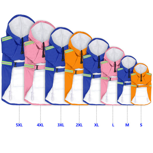 Waterproof Reflective Dog Raincoat – Stay Dry & Visible Overview: High-quality Velcro, not easy to fall off Pocket design for easy storage Reflective strip design, stylish and safe Note: 1. Asian sizes are 1 to 2 sizes smaller than European and American p