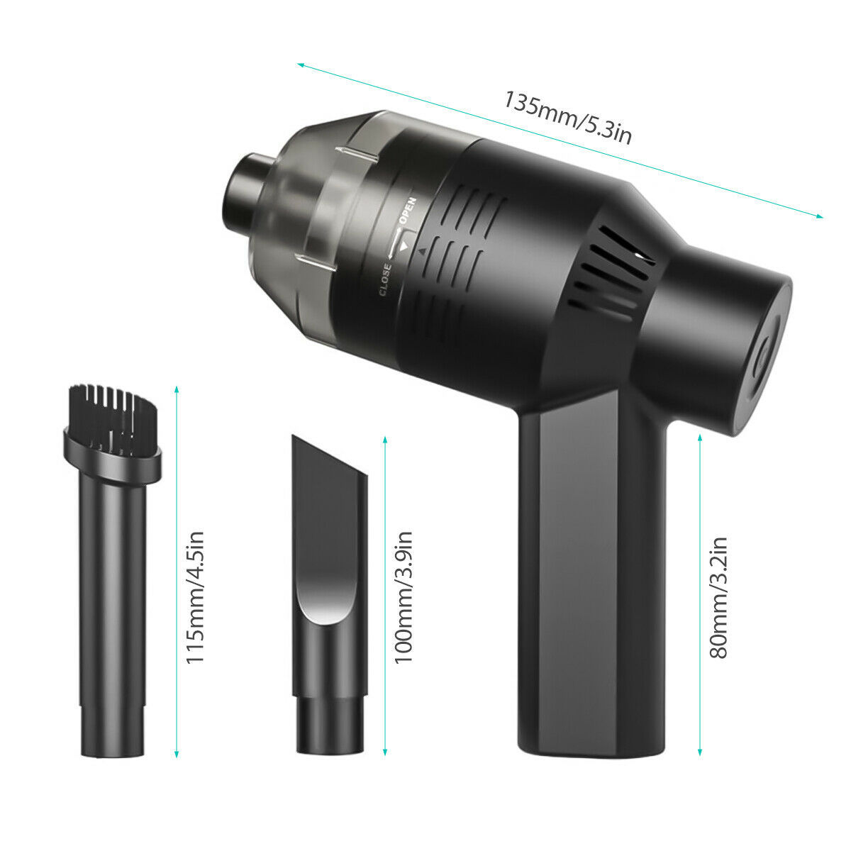 TechSweep™ Feature: High Power & Strong Suction: The desk vacuum cleaner adopts an advanced brush-less axial flow copper DC motor with thick copper wire, the high sensitivity rotating shaft, stronger suction, and electric air duster are ensured. What’s mo