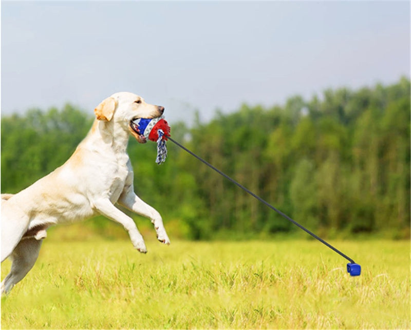 TugPro Rope Ball – Tough Outdoor Chew Toy Product Information: Product Category: Biting Toys Material: TPR Specifications: bright yellow, American blue Color: colorful Package: Dog toy*1 Dog Toys