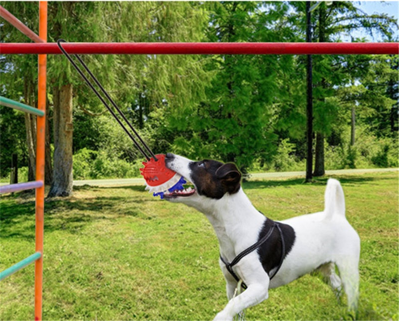 TugPro Rope Ball – Tough Outdoor Chew Toy Product Information: Product Category: Biting Toys Material: TPR Specifications: bright yellow, American blue Color: colorful Package: Dog toy*1 Dog Toys