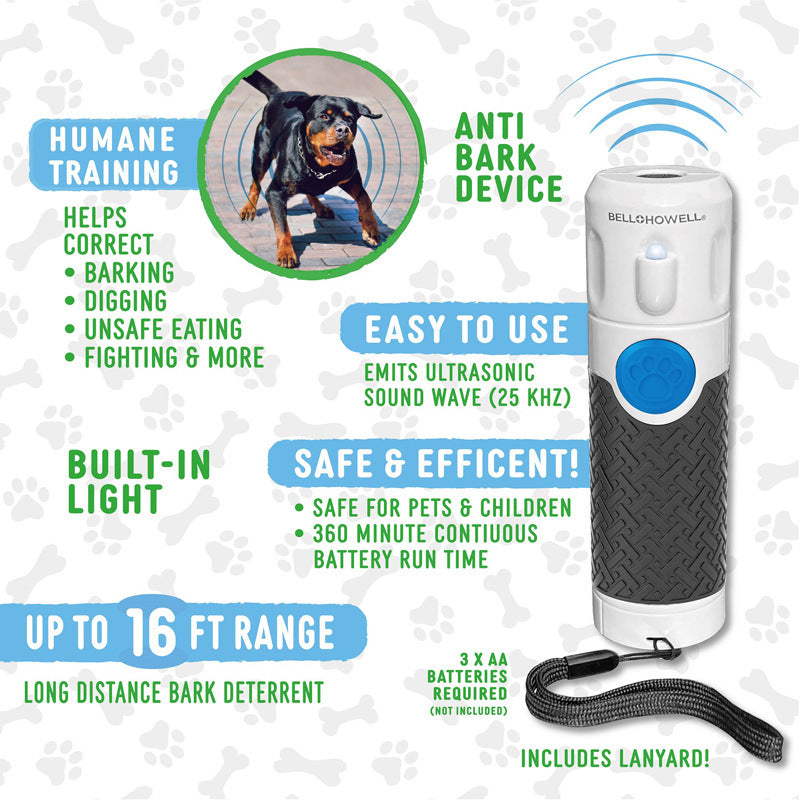 Dog Trainer Ultrasonic Handheld Bark-stop Product information: Color: White Material: ABS Applicable object: Dog Specification: product weight 100g Power Type: 3 no.7 batteries are installed Packing list: Dog trainer X1 Product Image: Pet Carrier & Crate
