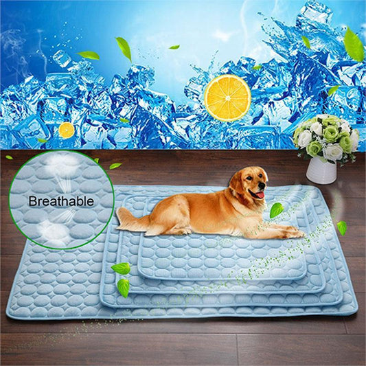 Cooling Ice Silk Pet Bed – Summer Nest for Dogs & Cats Overview: 1. Cool, comfortable, durable and pet-friendly 2. Provide instant cooling effect 3. Suitable for pets of all sizes 4. Use this simple and effective pet cooling pad to help your pet withstand