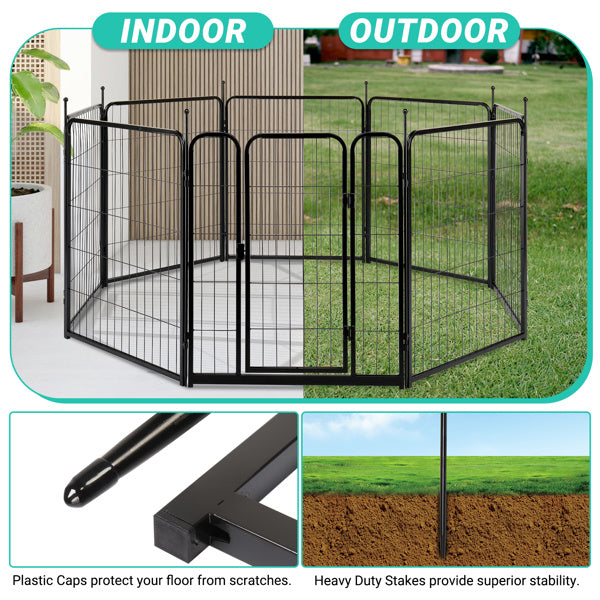 SafePaw Metal Enclosure Foldable 8-Panel Dog Playpen – 32" Height | Indoor & Outdoor Use A Safe, Spacious, and Travel-Friendly Play Area for Your Pets ✅ Product Overview Give your pets the freedom they love and the security they need with this heavy-duty