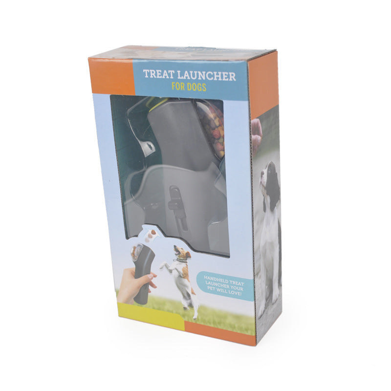 SmartBite Dog Game Overview: Raining missile firing interactions to stimulate pet activity. Have fun with pets and enjoy the good times. Specifications: Height 18cm Bottom length 7.5cm Width 3.5cm Material: PP Package Content: 1x Snack Launcher Dog Toys