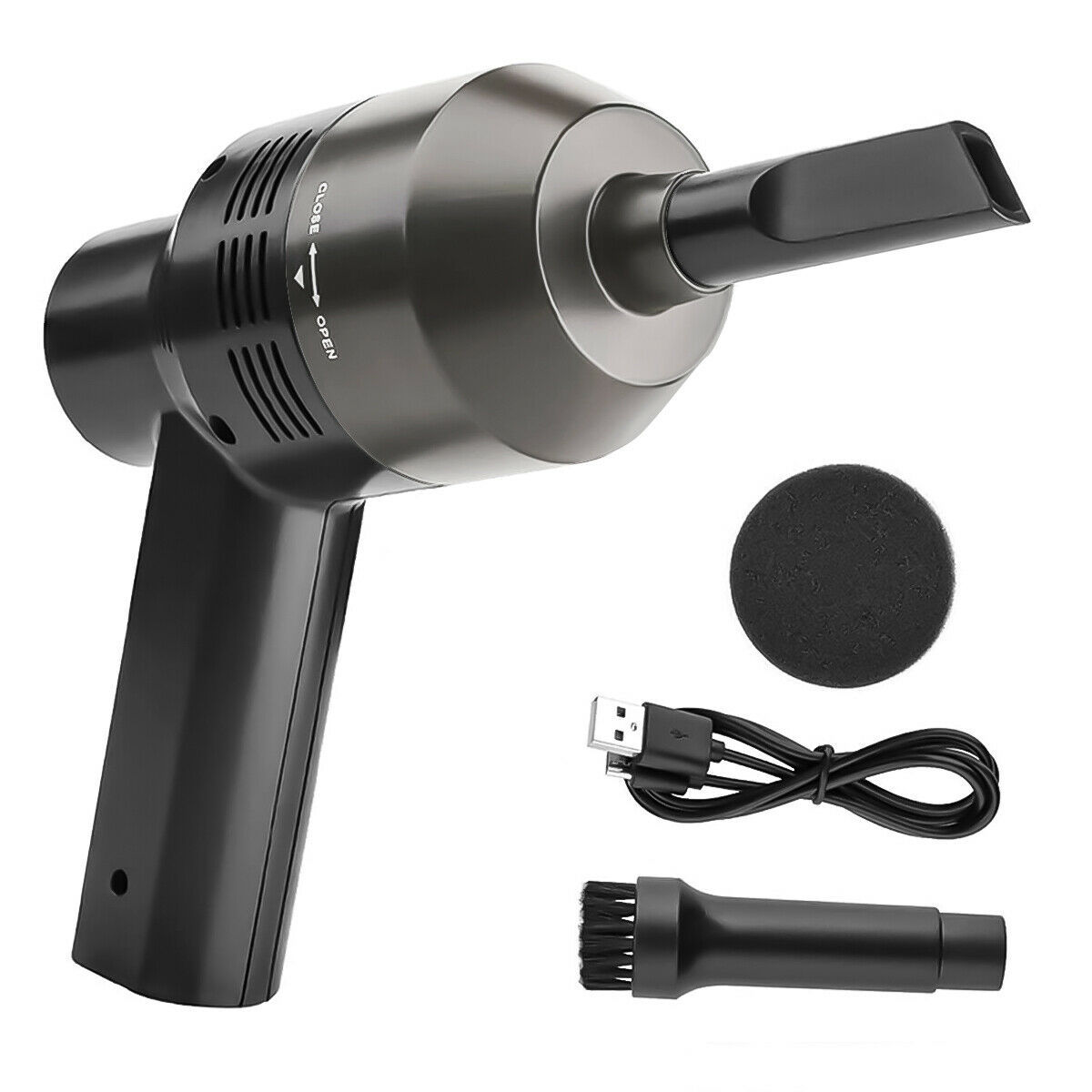 TechSweep™ Feature: High Power & Strong Suction: The desk vacuum cleaner adopts an advanced brush-less axial flow copper DC motor with thick copper wire, the high sensitivity rotating shaft, stronger suction, and electric air duster are ensured. What’s mo