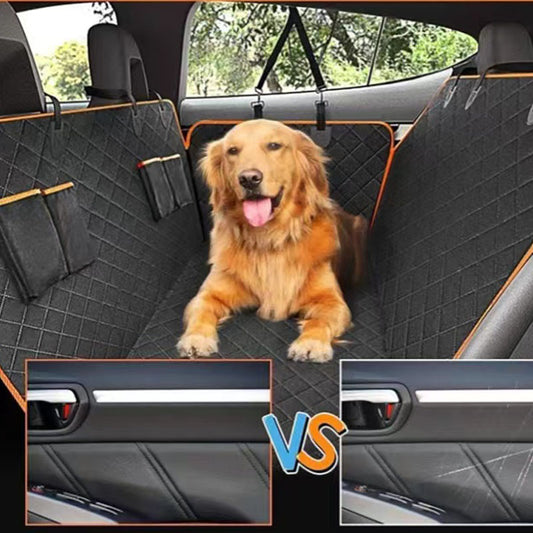 FurSafe Travel Mat Product information: Color: Orange edge-double pocket, all black-double pocket, Orange edge with Net-double pocket Specification: 147 * 137cm Material: Oxford cloth Applicable object: Dog Packing list: Pet pad + with 2 lanyards Product