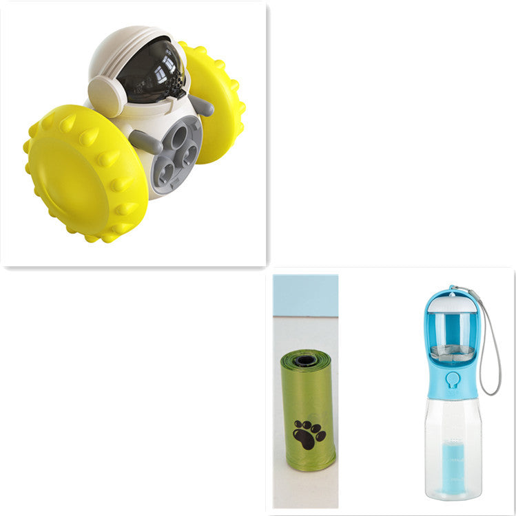 TreatRider Overview: New upgrade toy: intelligent robot tumbler design. Rolling balance system, no electric drive required, it will keep standing no matter how the dog pushes it. Dogs can be rewarded by constantly pushing it, greatly extending pet eating