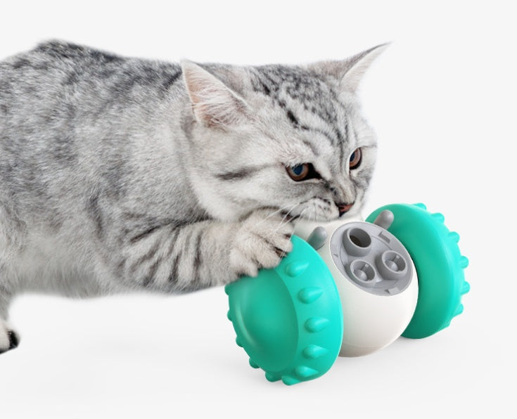 TreatRider Overview: New upgrade toy: intelligent robot tumbler design. Rolling balance system, no electric drive required, it will keep standing no matter how the dog pushes it. Dogs can be rewarded by constantly pushing it, greatly extending pet eating