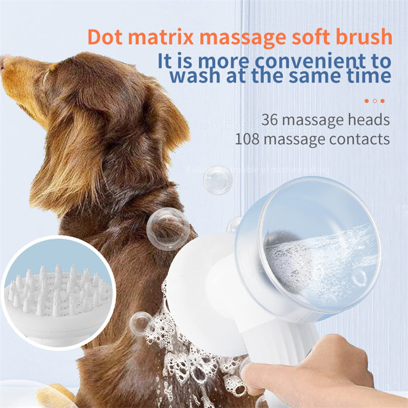 FoamPaws Electric Bath Brush Overview: MATERIAL: The dog bath brush is made of silicone, which has the advantages of high-temperature resistance, easy cleaning, and quick drying. Our pet bath brush gives you and your dog or cat a good interaction to massa