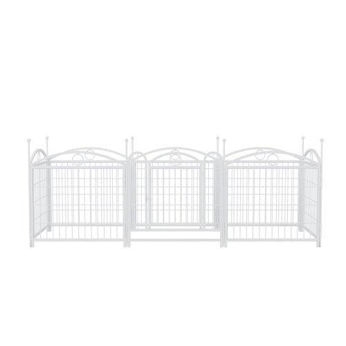 FortPaw Dog Crate 24" Foldable 8-Panel Metal Dog Playpen – Indoor & Outdoor Pet Exercise Pen (White) Create a safe, spacious, and flexible play area for your furry friend. Whether you're indoors or out, this durable and portable dog playpen provides the i