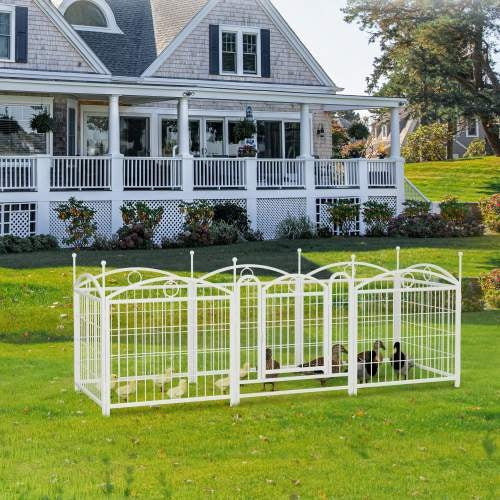 FortPaw Dog Crate 24" Foldable 8-Panel Metal Dog Playpen – Indoor & Outdoor Pet Exercise Pen (White) Create a safe, spacious, and flexible play area for your furry friend. Whether you're indoors or out, this durable and portable dog playpen provides the i