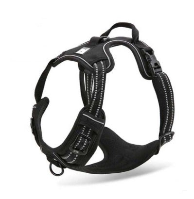 TrueFit Reflective Harness Overview: Two safety belt connection points: the aluminum alloy D-ring on the back of the safety belt and the stainless steel O-ring on the front of the safety belt. Ergonomic design: easy to open and easy to close. Reduce the r