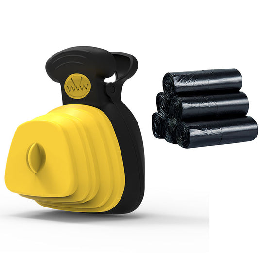 Pet Dog Poop Bag Dispenser Travel Foldable Poop Spoon Product information: Product Name: Folding Toilet Picker Brand: SUPER DESIGN (Supp Design) Use: outdoor poop picking Material: silicone, plastic size: Large: 18X14.5CM Small: 13.5X10.5CM Colour: Yellow