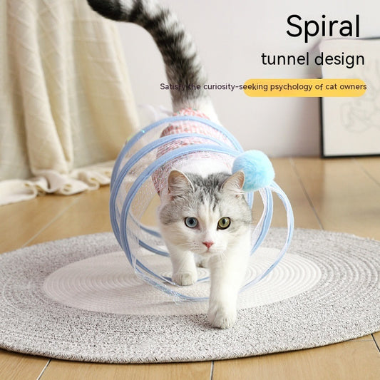 S-Tunnel – Foldable Outdoor Play Tunnel for Cats Overview: Elastic collapsible cat tunnel - Cats can be free to travel through it, both sides with the cat's favorite mice and feathers, respectively, can give your cat to this toy more love. Not only is it
