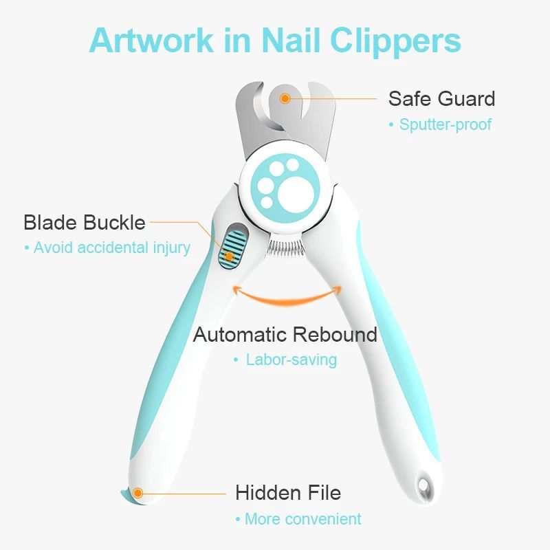 PawClip™ – Easy-Grip Pet Nail Clippers for Cats & Dogs How to Trim Your Dog Nails ? 1. Hold pets paw securely but gently while trimming the nails. 2. See clearly where the blood line is and stop before you reach the pink part. Cut off the top of the nail