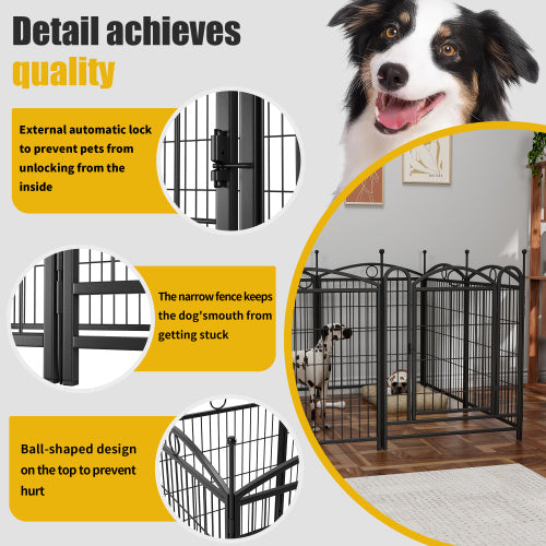 FurFort Outdoor Pen Heavy-Duty 8-Panel Metal Dog Playpen – 32" Height, Foldable with Door Spacious. Safe. Sturdy. Your Pet’s Personal Playground. Product Overview Give your pet the freedom to play, rest, and explore safely with this indoor & outdoor dog p