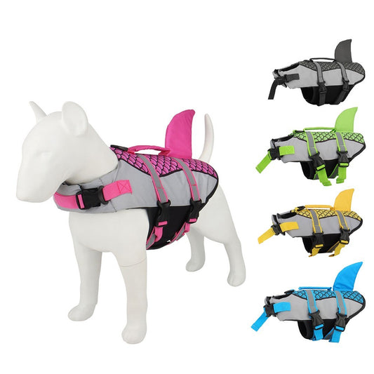 SharkPup Dog Life Vest Overview: PET LIFEJACKET WITH HIGH BUOYANCY - The life jacket is made of ripstop Oxford cloth. The body of the pet life vest is filled with EPE and the belly is made of diving fabric so that the pet lifejacket supplies high buoyancy