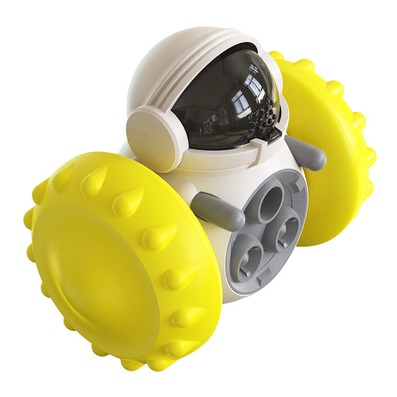 TreatRider Overview: New upgrade toy: intelligent robot tumbler design. Rolling balance system, no electric drive required, it will keep standing no matter how the dog pushes it. Dogs can be rewarded by constantly pushing it, greatly extending pet eating