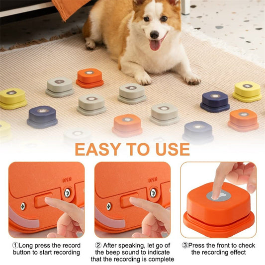 Recordable Pet Talking Buttons – 4 Colors, Fun & Easy Communication Overview: Durable Material: This dog communicator is made of high-quality ABS plastic material, which is environmentally friendly and durable, and you can use it for a long time. Easy to