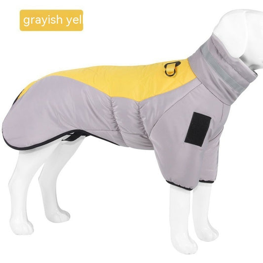 FrostGuard™ Winter Dog Vest Overview: 1. Thickened warm-keeping and temperature-locking filling cotton, let your pet spend a warm winter. 2. The inner layer is skin-friendly crystal velvet, comfortable, flame retardant, and antistatic. 3. The elastic bell