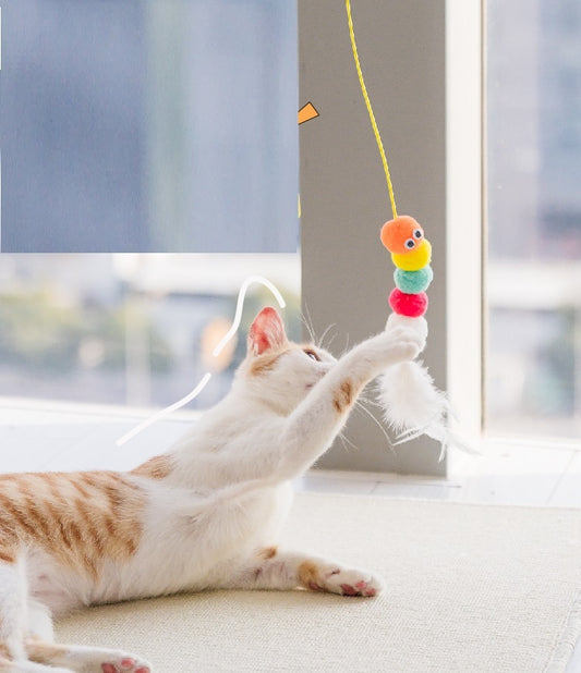 HangMouse™ Product information: Product name: Swing cat toy Specifications: about 2 meters in length Product material: feather, elastic rope, polyester ball, sticky hook, etc. Packing list: Funny cat stick*1 Cat Toys