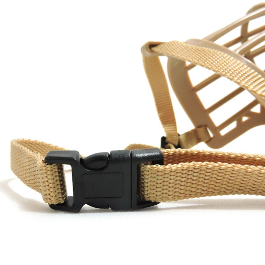 PawSafe Muzzle Product Information: Material: Plastic Product Category: Mouth Cover Scalable: Yes Color: icon color Specifications (length * width): No. 1, No. 2, No. 3, No. 4, No. 5, No. 6 Packing list Mouth cage*1 Pet Muzzles