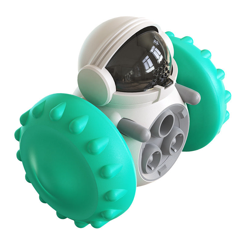 TreatRider Overview: New upgrade toy: intelligent robot tumbler design. Rolling balance system, no electric drive required, it will keep standing no matter how the dog pushes it. Dogs can be rewarded by constantly pushing it, greatly extending pet eating