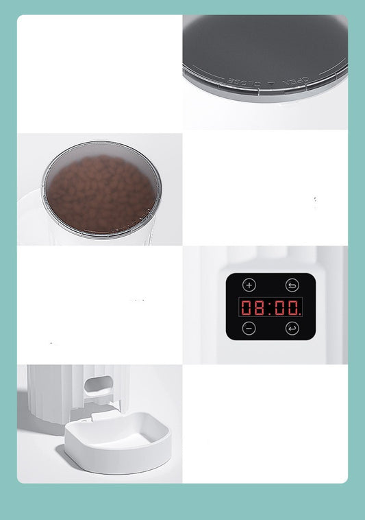 PurrBot™ – Automatic Feeding with Smart Control Product information: Color: White Specification: Button, WIFI Material: PP Import or not: no Category: Pet tableware Packing list: Feeding device * 1 Product Image: Automatic Feeders