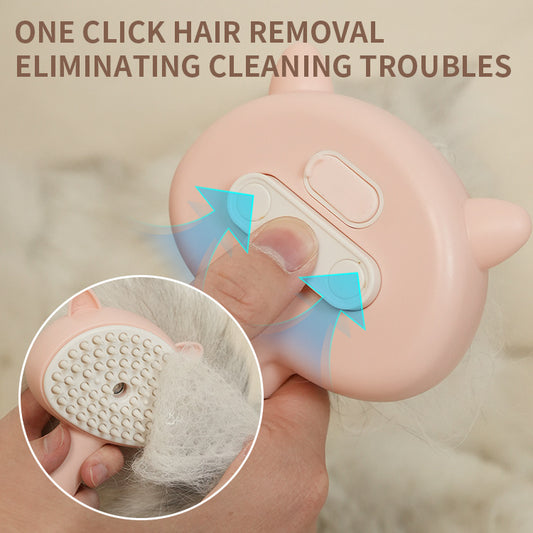 MistBrush – Rechargeable Self-Cleaning Pet Grooming Brush Overview: 1. Multi-Purpose Pet Grooming: The hair remover brush is a versatile pet grooming tool that offers multiple benefits. It effortlessly removes stray cat hair while providing a delightful m