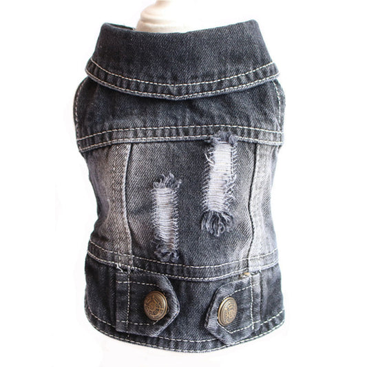 Designer Denim Dog Jacket – Trendy Vest for Small Pets Overview: Denim one piece dog jacket are made from soft denim fabric, durable and comfortable, prevent your pets effectively from direct sunlight in summer, keep warm in fall and winter. Machine-washa