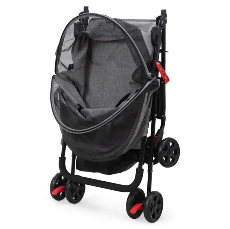 PetTrek Compact Stroller Foldable Pet Stroller with Canopy & Storage Basket Effortless Walks with Comfort, Style, and Safety Overview Make outings more enjoyable for both you and your pet with this lightweight, foldable pet stroller—perfect for small dogs