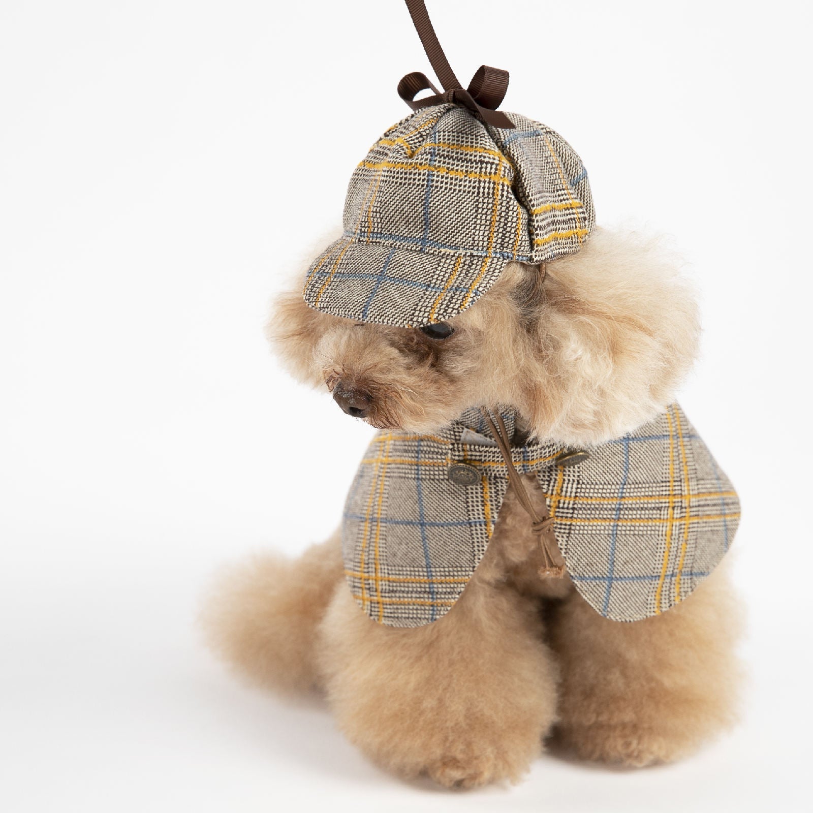 Pawlock™ Mystery Cape Product information: Material: Cotton Product Category: Transforming clothes Applicable gender: general Color: Camel Detective Suit Size: S, M, L Size Information: Size: S/M/L S: suitable for puppies under 4kg M: suitable for dogs of