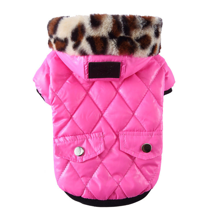 CozyRegal Fur Collar Dogwear Product Description: Item type: Pet clothing Material: Polyester spun, cotton, fleece Target audience: Dogs Size: Medium Season:Autumn, Winter Size： Size (XS, back, neck, chest): 5.91 / 15cm, 8.00 / 21cm, 11.00 / 29cm Size (S,