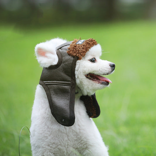 Pet Supplies Autumn Winter New Pet Dog Product information: Material: PU Product category: Makeover Style: European and American Applicable gender: Universal Color: brown, black, brown Size: S, M, L, XL, XXL Packing list: The dog leather cap*1 Pet Dresses