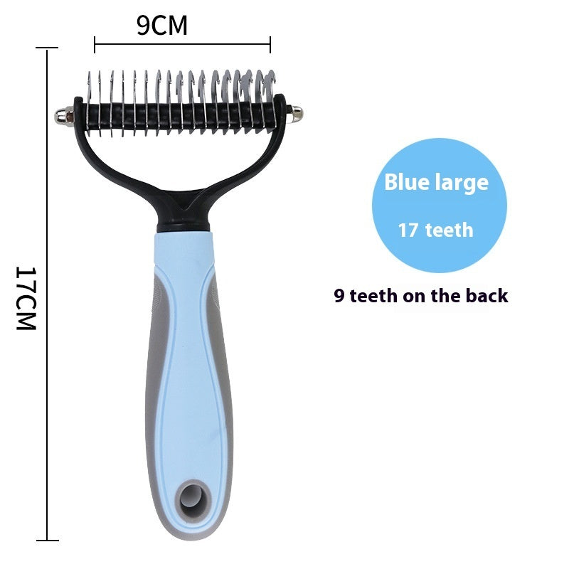 KnotAway™ Dual Pet Comb Product information: Specifications: Pink small size, pink large-sized, blue Small size small size, blue plus size, new style pink small size, new style pink pink large-sized, new blue color blue Small size small size, new blue col
