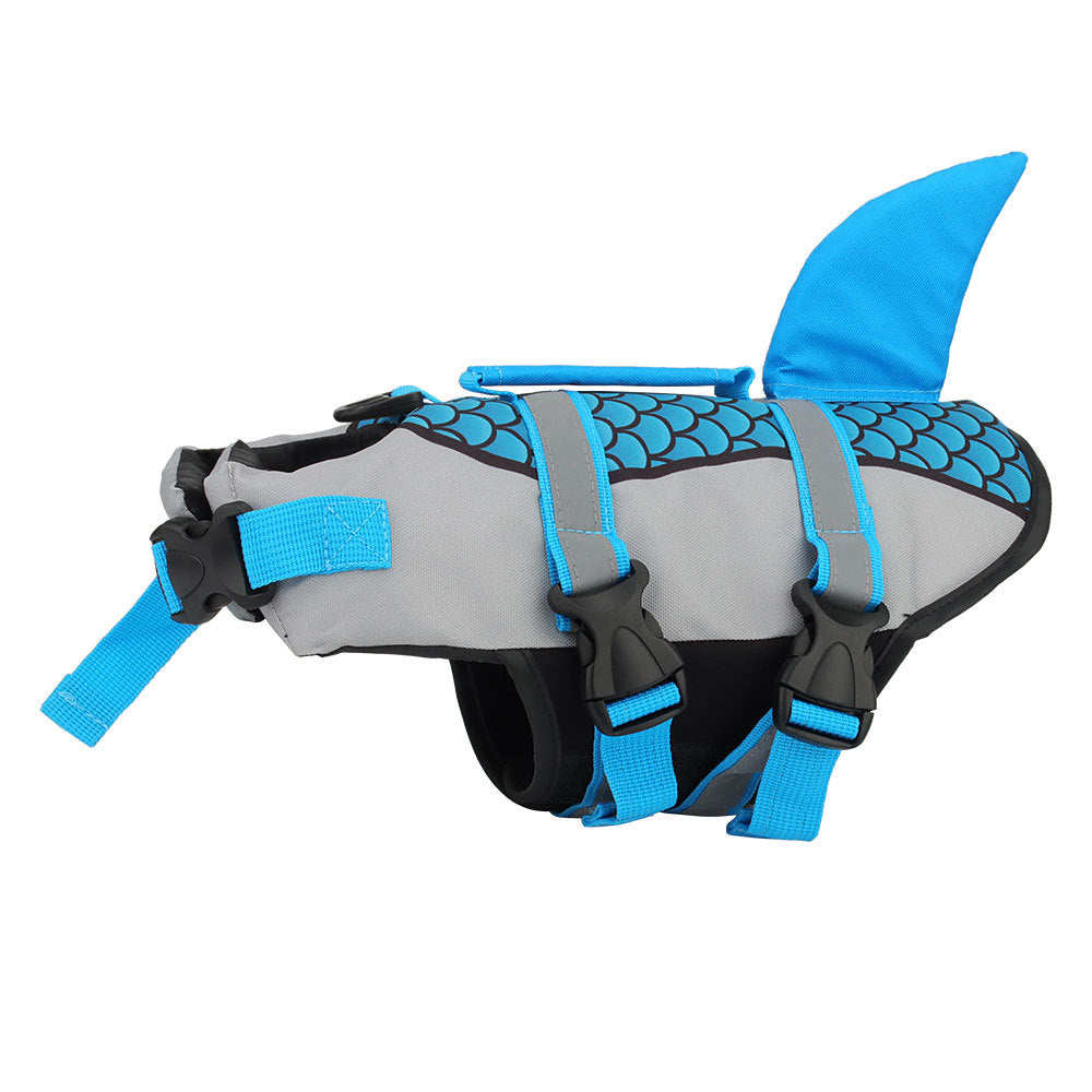 SharkPup Dog Life Vest Overview: PET LIFEJACKET WITH HIGH BUOYANCY - The life jacket is made of ripstop Oxford cloth. The body of the pet life vest is filled with EPE and the belly is made of diving fabric so that the pet lifejacket supplies high buoyancy