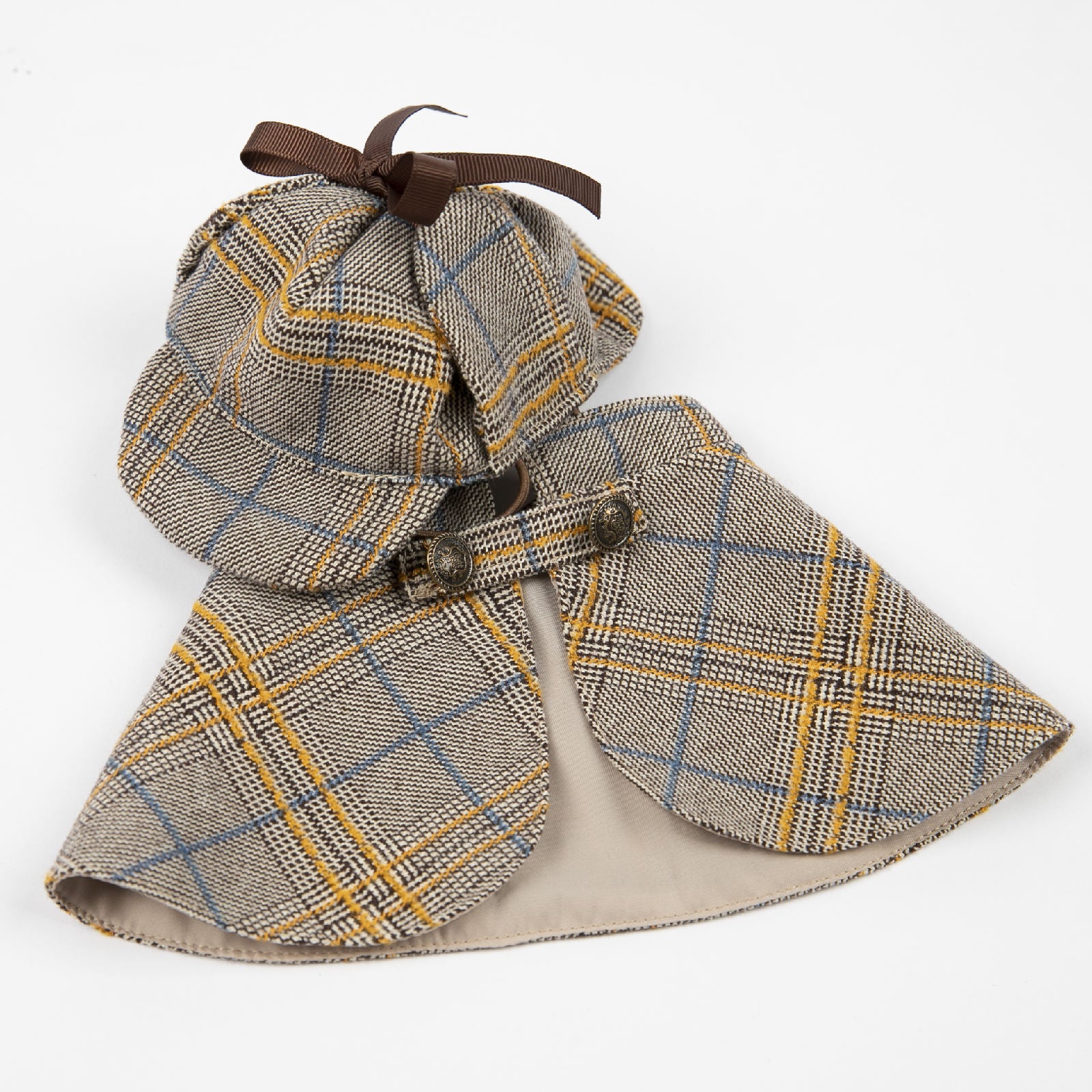 Pawlock™ Mystery Cape Product information: Material: Cotton Product Category: Transforming clothes Applicable gender: general Color: Camel Detective Suit Size: S, M, L Size Information: Size: S/M/L S: suitable for puppies under 4kg M: suitable for dogs of