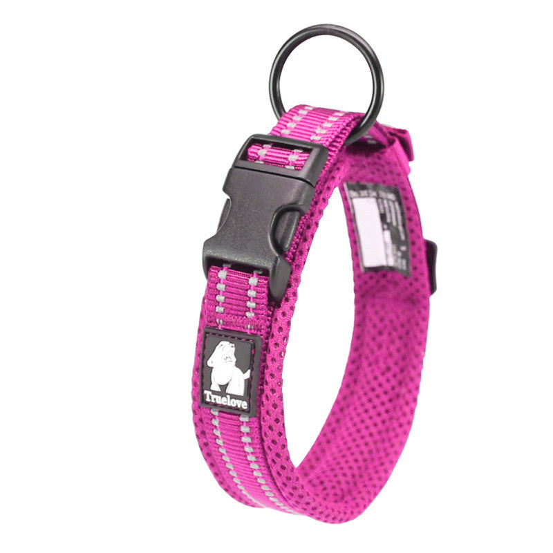 LumiLeash Describe: Type: reflective 3M soft padded dog collar Material: mesh, nylon, 3M reflective Color: orange, black, neon yellow, blue, fuchsia... Feature: 1. The nylon webbing with 3M reflective material ensures good visibility and safety when walki
