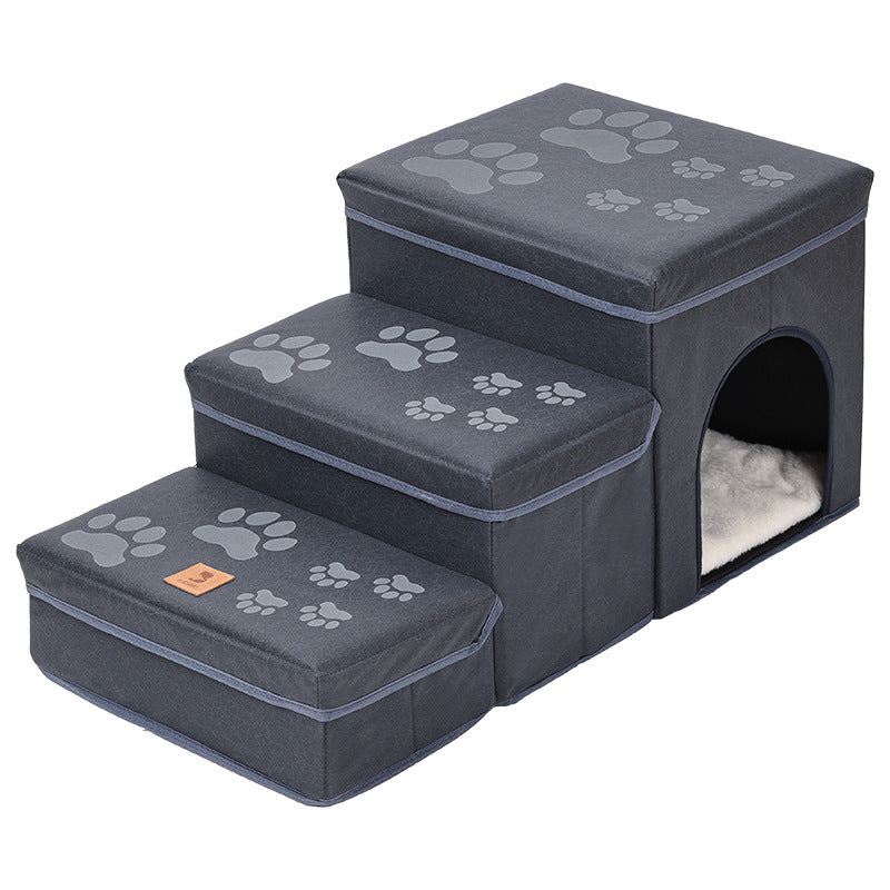 ClimbEasy Pet Ladder Product information: Material: Tech cloth Colors: blue (rabbit plush), beige (rabbit plush), blue (lamb plush), beige (lamb plush), claw print blue (rabbit plush), claw print red (rabbit plush) Product size: 68 * 35 * 33cm Packing lis