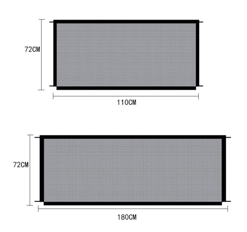 FurSafe Dog Barrier Overview: Safety Enclosure Gate: can provide pet dogs a safe enclosure to play and rest; Designed to endure pets claws and withstand abuse from pets. Easy to assembled for convenient use. Lightweight and portable, foldable and easy to