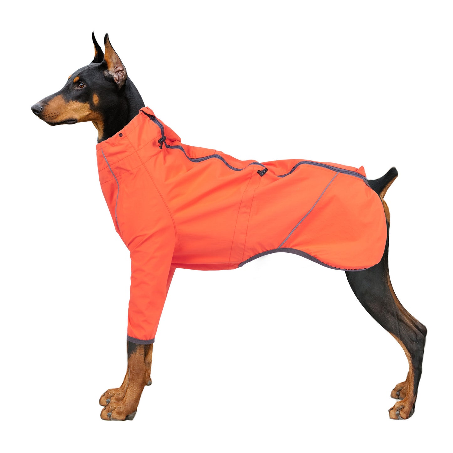 Reflective Dog Jacket with Leash Hole – Safe & Functional Product information: Fabric: acrylic Color classification: military green, orange Pet clothing style: raincoat Size: XS S M L XL XXL XXXL Size information： Packing list: Raincoat*1 Pet Safety Vests