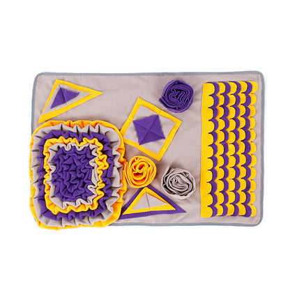 Interactive Puzzle Pet Sniffing Pad Blanket Smelling Traning Toy Overview : 1. Soft fleece upper with anti-slip bottom. 2. Machine Washable. 3. Pet expert says: 10 mins snuffle = 1 hour running. 4. Release Extra energy and keep your pet calm down. 5. Good