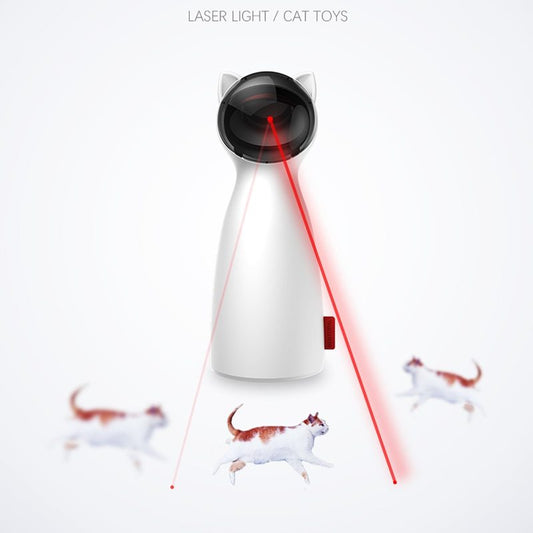 LaserChase™ – Smart LED Toy for Cat Exercise Overview: 1.Laster light for all cats, best playmate for cats 2.Automatic cat teaser laser rotation 3.Adjustable circle ranges,5 different circling ranges 4.Handheld mode, let the owner and cats have the opport