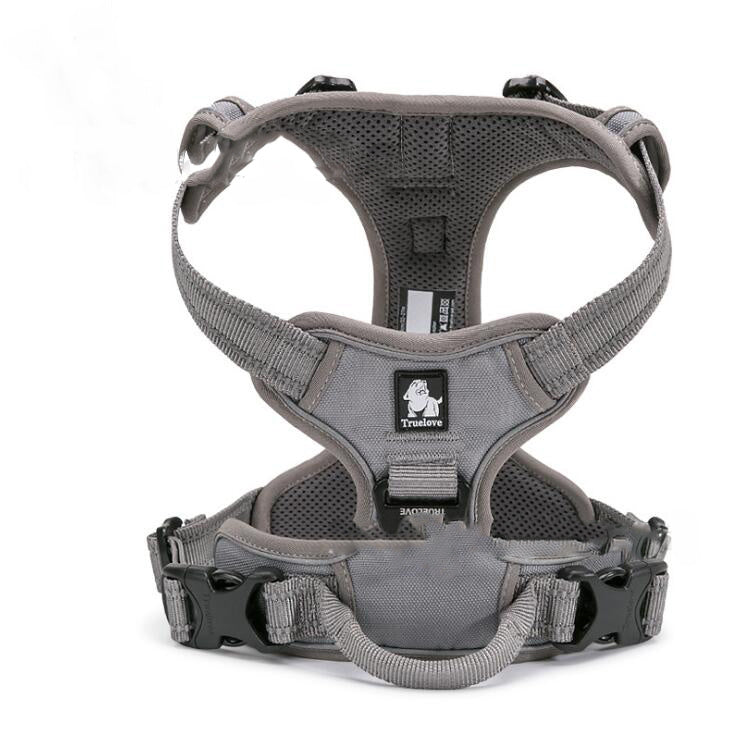 TrueFit Reflective Harness Overview: Two safety belt connection points: the aluminum alloy D-ring on the back of the safety belt and the stainless steel O-ring on the front of the safety belt. Ergonomic design: easy to open and easy to close. Reduce the r