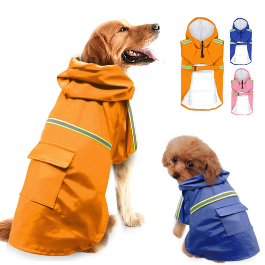 Waterproof Reflective Dog Raincoat – Stay Dry & Visible Overview: High-quality Velcro, not easy to fall off Pocket design for easy storage Reflective strip design, stylish and safe Note: 1. Asian sizes are 1 to 2 sizes smaller than European and American p