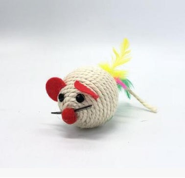 Handmade Wooden Cat Teaser – Fun Stick & Mouse Toy Product name: Solid wood funny cat stick toy Product material: solid wood hemp feather rope bell Feathers & Teasers