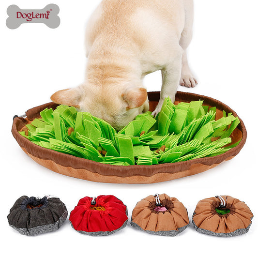 SniffMaze™ – Puzzle Mat for Smarter Meals Overview: PP belt storage Environmental protection felt cloth Specification: Material: Felt cloth Size: Storage: 26*26*13cm Bowl: 30*30*10cm Mat: 48*48*8 Weight: 240g Package Content: 1 x Mat Puzzles & Treat-Dispe