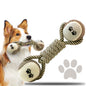 TugTennis™ Product Information: Product Name: Tennis cotton rope dumbbell toys Product Category: Knot toys Product specifications: Ball diameter 6.5cm, total length 25cm, error 1cm, Product weight: 200g Material: cotton and linen rope, elastic rubber ball