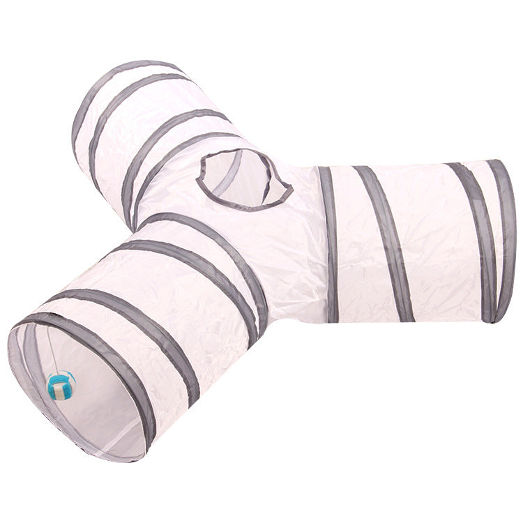 Multi-Channel Cat Tunnel – Portable & Fun Hideout for Pets Overview: This folding soft tunnel suits all small pets, including rabbits, ferrets, guinea pigs, puppies and kittens. Pets will enjoy playing in this tunnel, running back and forth, exploring, ow